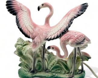 Lot # : 531a - Mid-Century Lane ceramic flamingo tv lamp