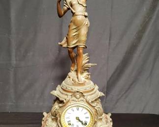Lot # : 455 - Vintage brass Ansonia mantel clock