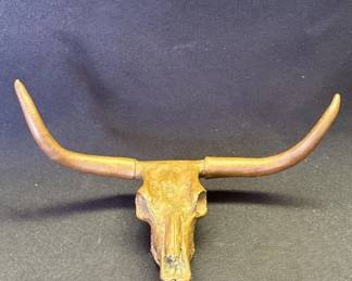 Lot # : 542 - Brass longhorn steer skull