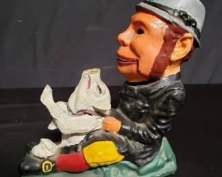 Lot # : 458 - Vintage cast iron paddy and the pig mechanical bank