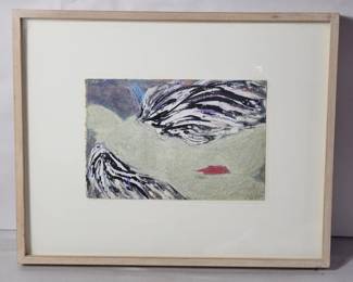 Lot # : 630d - 1985 Hand-signed oil stick, pastel, gouache