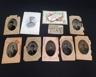 Lot # : 109 - Group of antique tintype photos & postcard