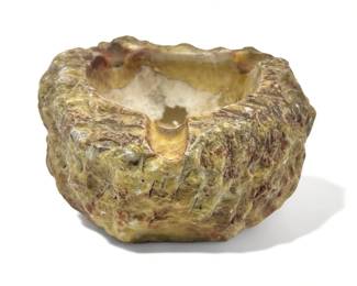 Lot # : 527a - Solid stone quartz ashtray, 3” h. x 6” diam.