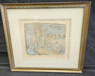 Lot # : 516 - Vintage etching by Ira Moscowitz titled