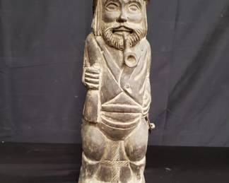 Lot # : 428 - Antique carved wood figural wine case