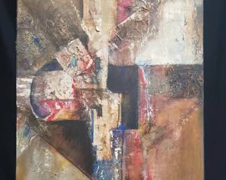 Lot # : 836 - Abstract mix media on canvas