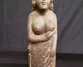 Lot # : 422 - Antique carved wood figural wine case