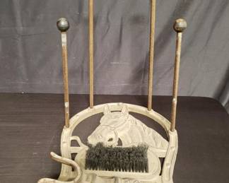 Lot # : 454 - Vintage iron horse head shoe boot scraper and