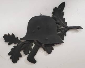 Lot # : 86 - Bronze German soldier helmet wall hanging ornament