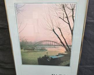 Lot # : 507 - Vintage poster of Paris in a metal frame