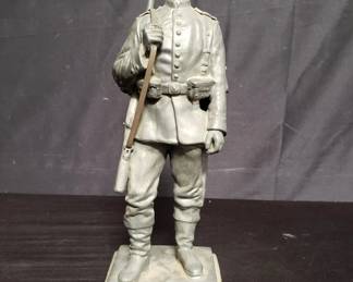 Lot # : 459 - Spelter military figurine on marble base