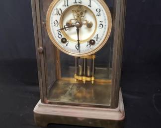 Lot # : 450 - Vintage brass regulator clock