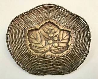 Lot # : 750 - Vintage Japanese woven brass small tray