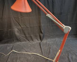 Lot # : 577a - Vintage Mid century orange architect's lamp.