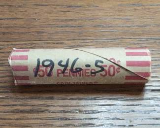 Lot # : 640a - Roll of 1946-S Lincoln Wheat Cent coins