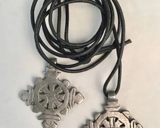 Lot # : 744 - Pair of vintage silver metal Coptic