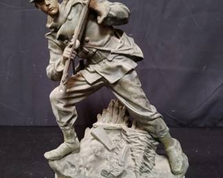 Lot # : 449 - Vintage spelter army figurine