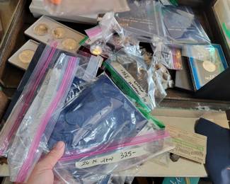 Silver dollars, Halves, and dimes