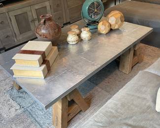 Very Unique Metal and Wood Coffee Table