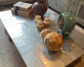 Metal/Wood Coffee Table with Unique Table Accents