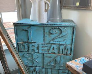 Unique Teal Dresser and Cool Pitchers