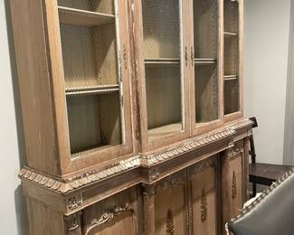 French Country Hutch with Beautiful Wood Detailing 