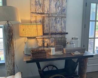 Stunning Metal Cart with French Country Shutters