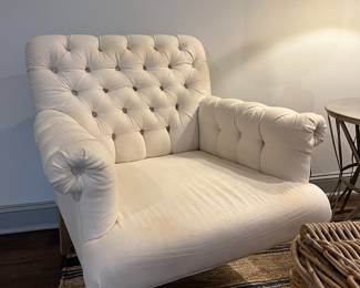 Tufted Ivory Chairs on Casters - there are 2 of these