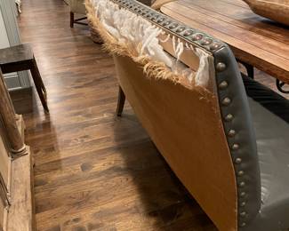 Nice Size Leather Bench  - Back side just needs a little repair