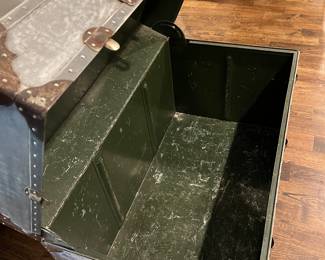 Inside of Large Metal Trunk