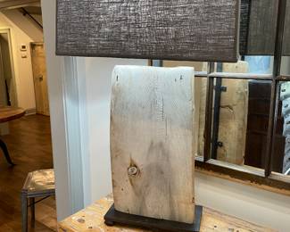 Driftwood/Metal Lamp with Linen Shade