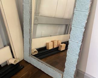 Large Metal Teal Mirror