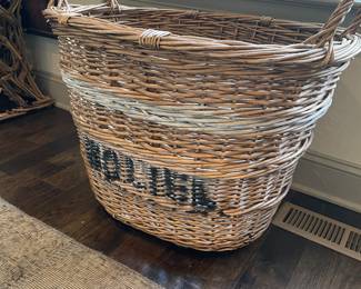 Very Large Study Basket with Wood In-lays.