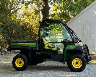 DIESEL JOHN DEERE GATOR 855D 4X4 SIDE-BY-SIDE WITH DUMP BED | 855D John Deere side-by-side with enclosed cab with glass doors, power steering, four-wheel-drive, dump bed 10,179 miles no warning lights. All systems appear to function some accessory wires battery mounting in the front for a plow.

If you are interested in seeing the gator please email, call, or text Alex the Auction Manager alex@aces.net / (475) 500-7075
