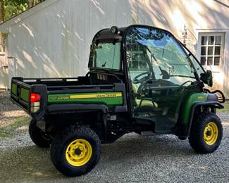 DIESEL JOHN DEERE GATOR 855D 4X4 SIDE-BY-SIDE WITH DUMP BED | 855D John Deere side-by-side with enclosed cab with glass doors, power steering, four-wheel-drive, dump bed 10,179 miles no warning lights. All systems appear to function some accessory wires battery mounting in the front for a plow.

If you are interested in seeing the gator please email, call, or text Alex the Auction Manager alex@aces.net / (475) 500-7075