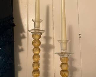 Decorative Blown Glass Candlesticks
