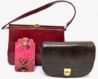 Vintage Balta Handbag For B. Altman & Company, Faux Alligator Purse With Chain & Strap & Luggage Tag
Lot #: 126