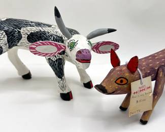 2 Mexican Folk Art Wood Animals With Articulated Parts, Larger Signed Mendez
Lot #: 177