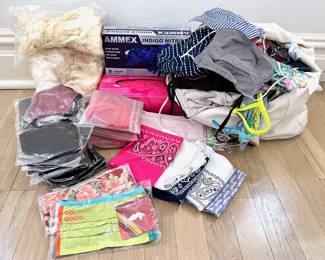 Dozens Of New Medical Face Masks, Bandanas, Rubber Gloves & Fabric Remnants
Lot #: 160