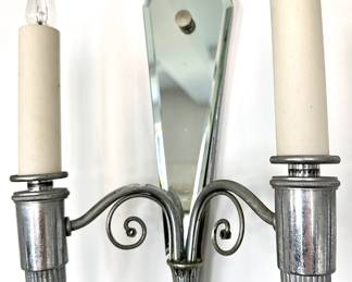 Pair Vintage Art Deco Double Light Sconces In Chrome Over Brass, Purchased For $1440 In 2003
Lot #: 101