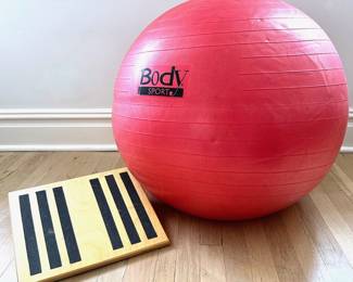 Exercise Equipment: Slant Board For Stretching & Body Sport Yoga Ball
Lot #: 189
