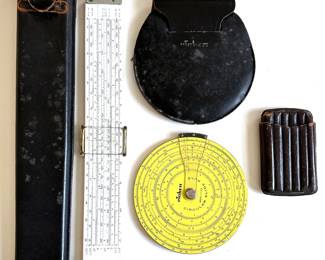 Vintage Drafting Tools: Side Rulers In Cases & Vintage Leather Card Case
Lot #: 181