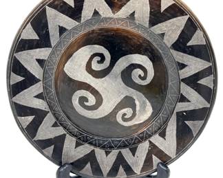 Vicente Silva Vintage Mexican Tonala Black Pottery Plate, Signed & Ready To Hang
Lot #: 52