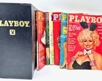 15 1970s & 1980s Playboy Magazines With Playboy Magazine Case
Lot #: 63