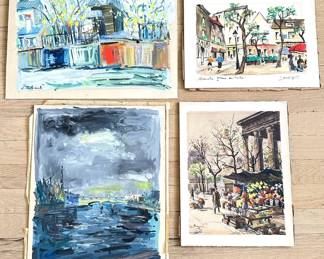 4 Original French Landscape Paintings, Signed, Unframed
Lot #: 38