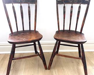 2 Antique 1880s Children's Hand Painted Windsor Chairs
Lot #: 33