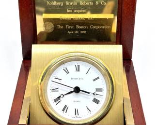 Vintage Tiffany & Co Quartz Clock In Monogrammed Wood Box
Lot #: 30