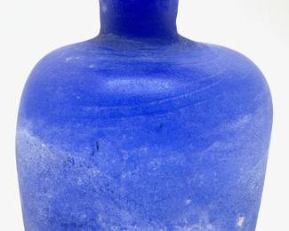 Vintage Murano Hand Blown Cobalt Glass Vase, Purchased In Murano In 1980, Unmarked
Lot #: 134