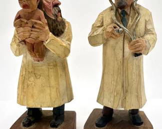 2 Jaschke Pretzl (1958 Germany) Carved Wooden Doctor Figurines (pediatrician & Anesthesiologist)
Lot #: 92