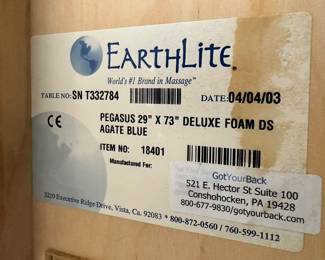 Earthlite Pegasus Massage Table With Headrest & Carrying Case Purchased In 2003 For $489
Lot #: 65
